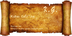 Kuhn Géza névjegykártya