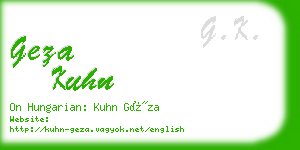 geza kuhn business card